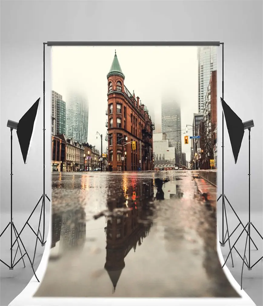 

Photography Backdrop European Architecture Street Rain