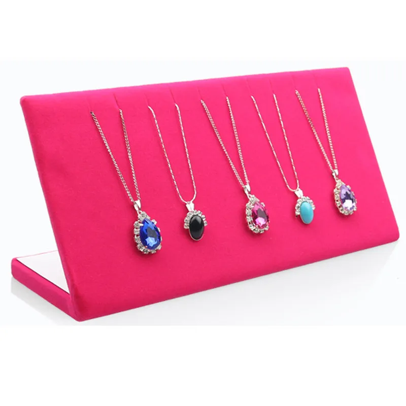 L образный Бархатный Дисплей для ювелирных изделий подставка деревянные полки