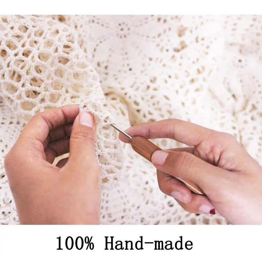Cotton Handmade Crochet Lace Table Runner White/Beige Rectangle Coffee Decor For Wedding Party Kitchen Dresser Home | Дом и сад