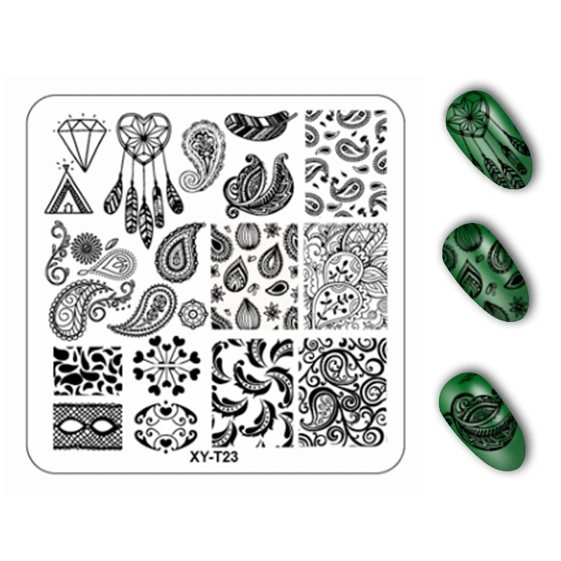 

1pcs Flower Plant Pattern Image plastic Nail Stamping Plates 6*6cm Square Stencils for Nails Stamping Nail Art tools