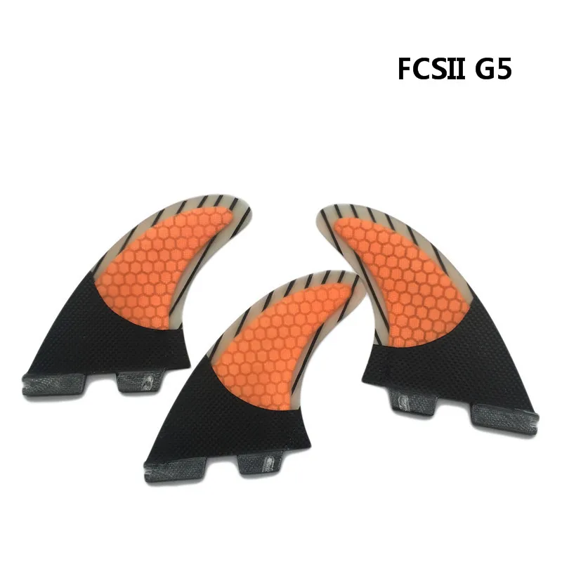 Набор плавников для серфинга FCS2 G5/G7/K2.1 FCS ii G5/G7/K2.1 плавники для серфинга для доски для серфинга sup доска из стекловолокна соты - Цвет: orange-1 G5