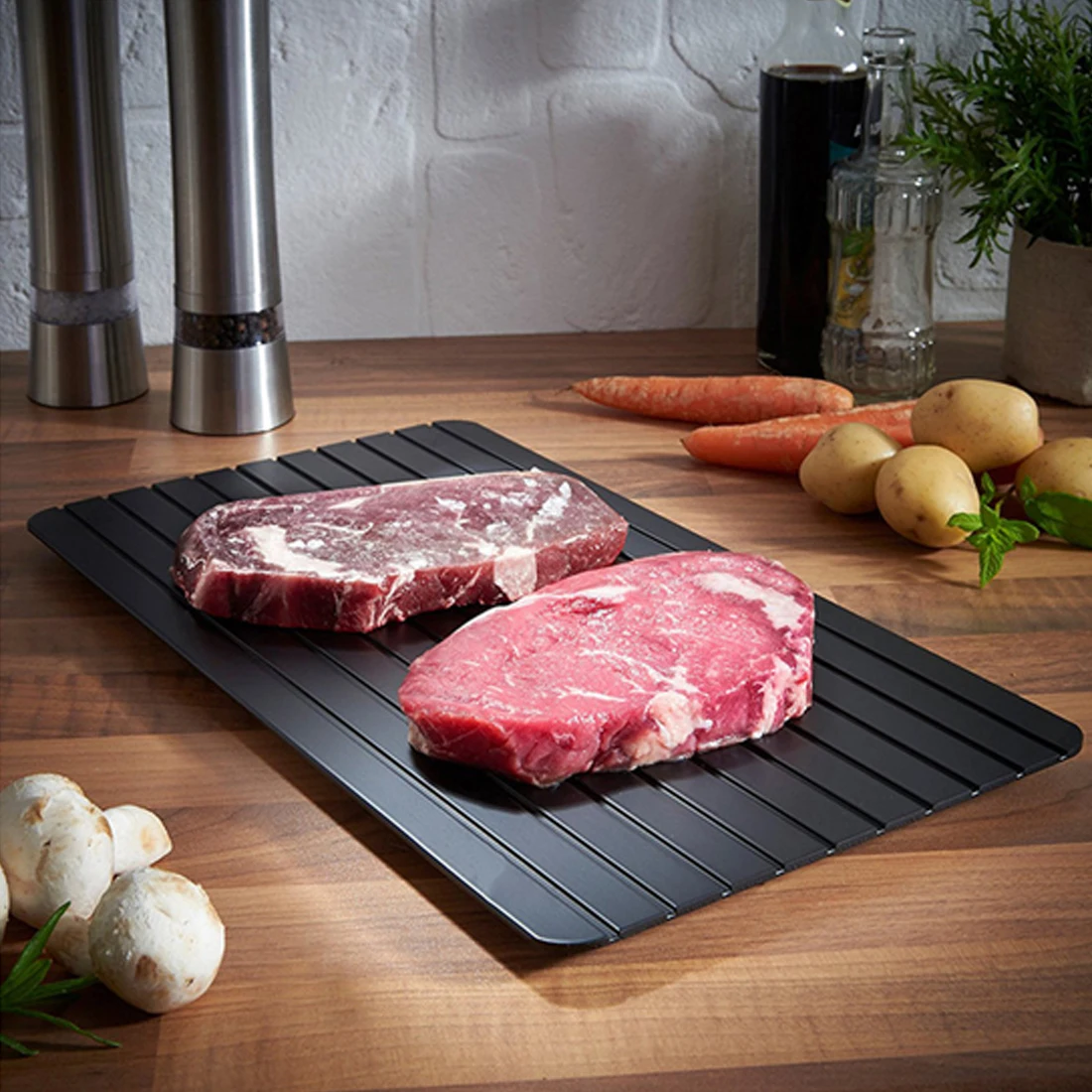 

Magic Defrost Tray Food Meat Rapid Thaw Heating Tray Defroster No Electricity Chemicals Microwave Home Kitchen Tool