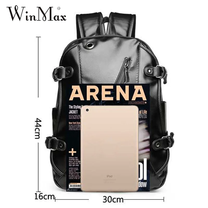 Winmax 15 6 дюймовый высококачественный мужской рюкзак из искусственной кожи с usb