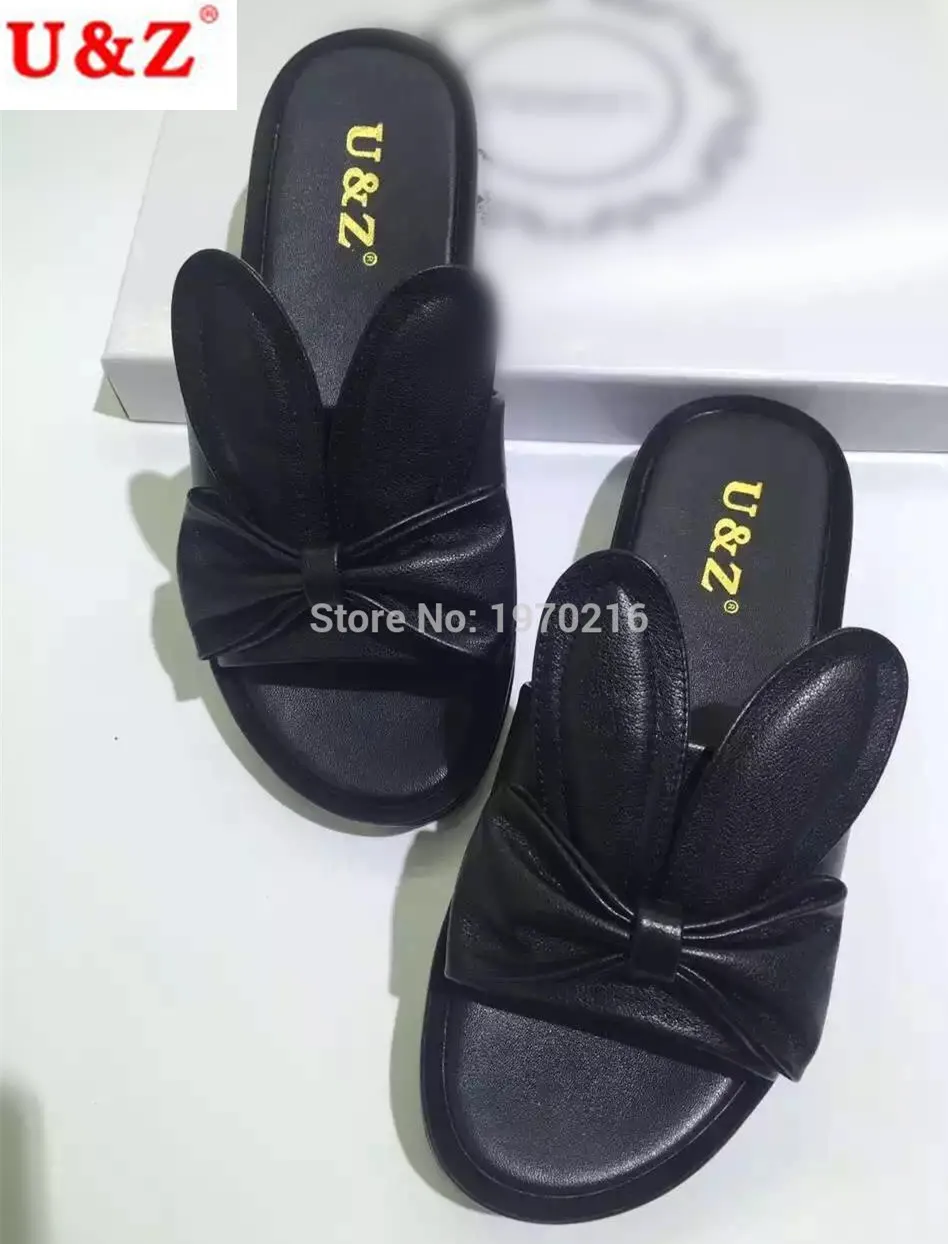 Женская пляжная обувь из настоящей телячьей кожи с открытым носом черный и белый