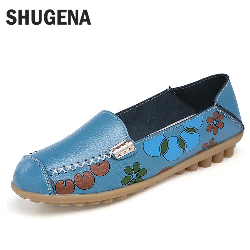 А shugena Новинка 2017 года поступления Натуральная кожа женская обувь на плоской