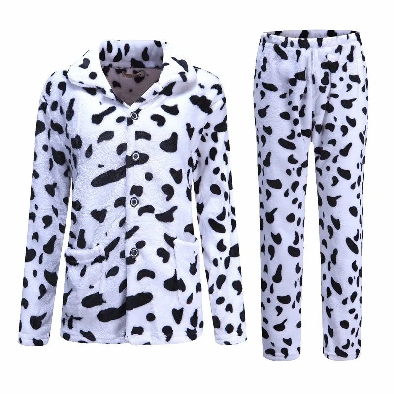 Зимние пижамные комплекты из кораллового флиса для мужчин плотные осенние