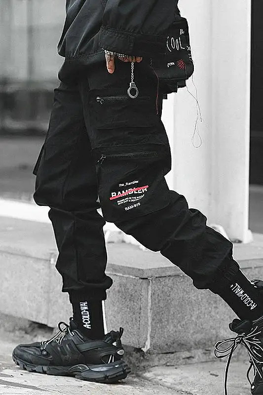 Хип-хоп брюки мужские свободные джоггеры с принтом уличная одежда шаровары