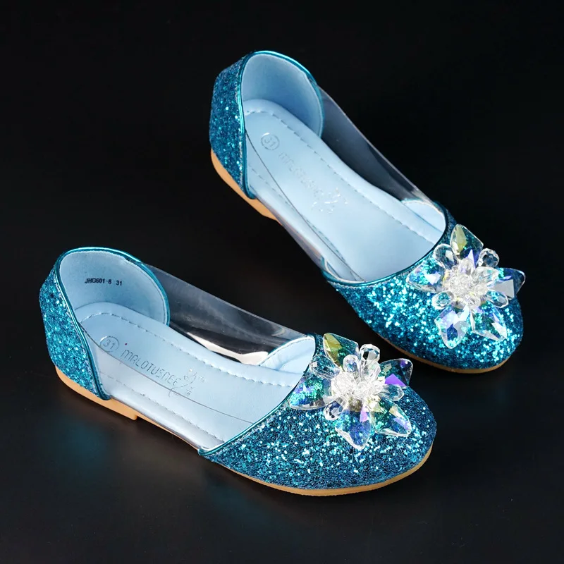 Туфли для девочек на плоской подошве с кристаллами и блестками|girls mary jane shoes|kids party