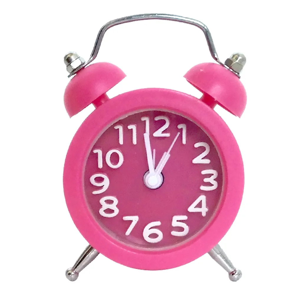 Популярные мини милые Мультяшные будильники с номером циферблата круглый стол