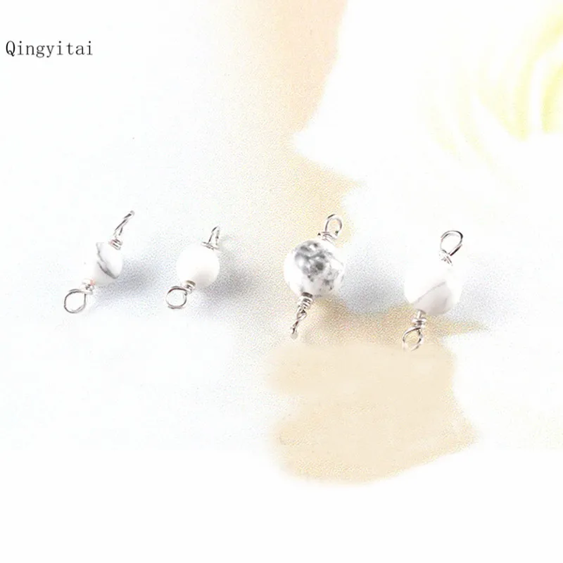(10PCS/LOT) DIY Handmade Winding Freshwater Pearl White Turquoise Double Hanging Earrings Necklace Jewelry Accessories SX23 | Украшения и