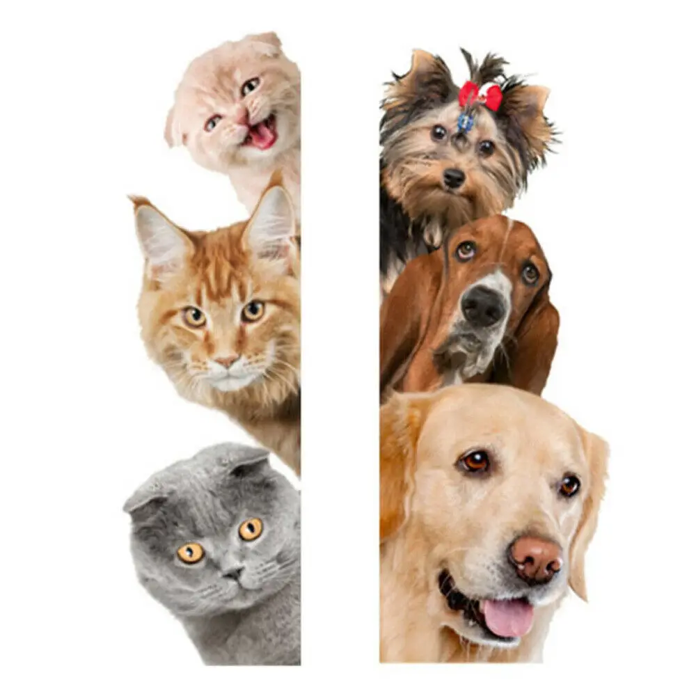 3D милые наклейки на стену с изображением собаки кошки виниловые для дверей