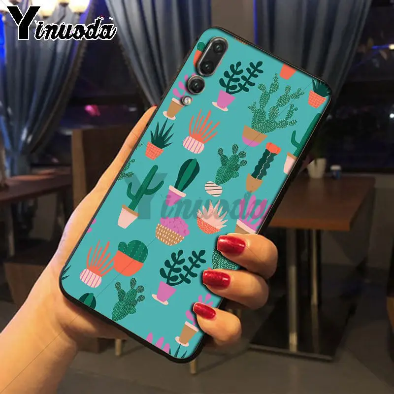 Yinuoda Зеленый Кактус завод DIY роскошный защитный чехол для телефона huawei p20 pro mate 10pro