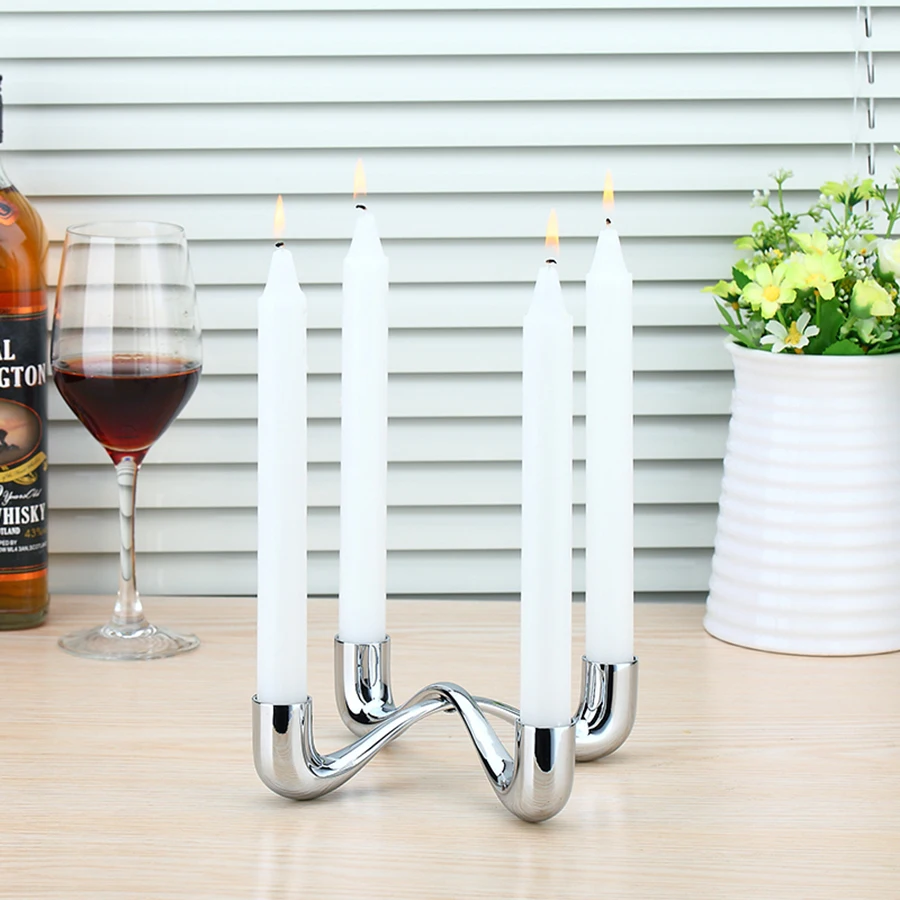 Скандинавский домашний декор из нержавеющей стали подсвечники свадебные