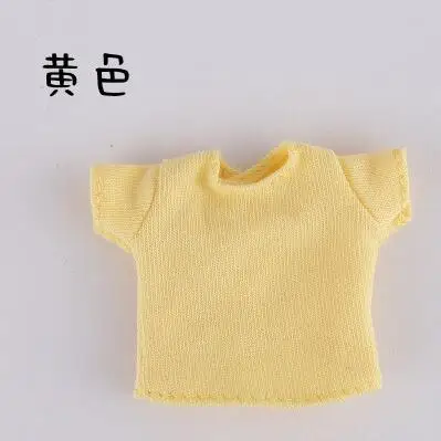 yellow Новая Одежда для куклы ob11 bjd полосатая футболка для 1/12 bjd, obitsu11, ob11 аксессуары для куклы одежда - Цвет: yellow