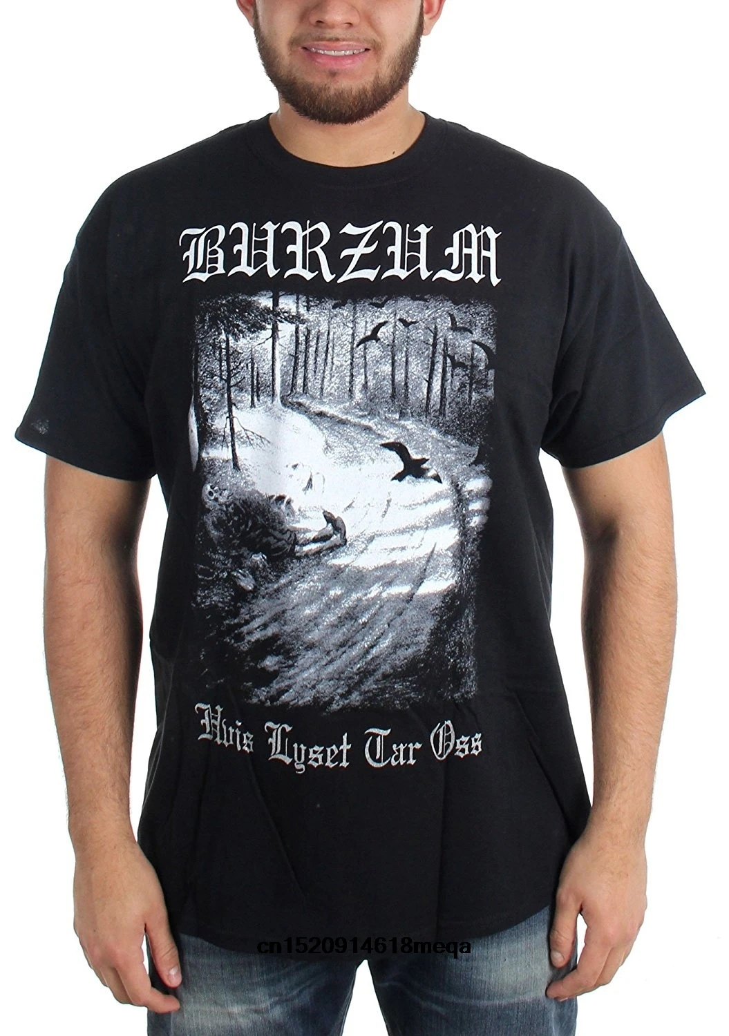 Возьмите футболка мужские черные короткий рукав Футболка Burzum-Hvis Lyset Tar Oss взрослых