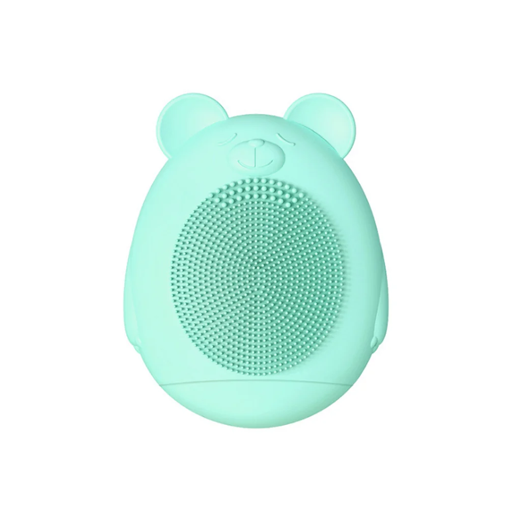 Mint Green Bear Силиконовая Очищающая щетка для чистки пор очиститель отшелушивающий скраб для лица моющая кисть для ухода за кожей глубокая чистка стирка машинные щетки - Цвет: Mint Green Bear