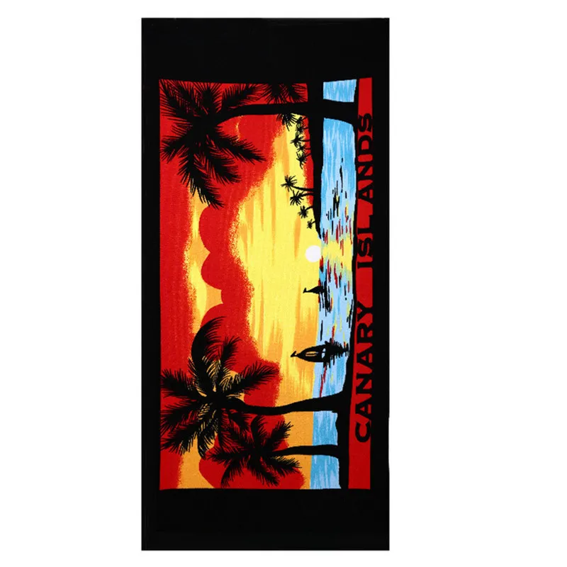 

70x150cm Summer Colorful Coconut Tree Hot Sale Absorbent Microfiber Bath Towel Travel Beach Towel Fast Drying