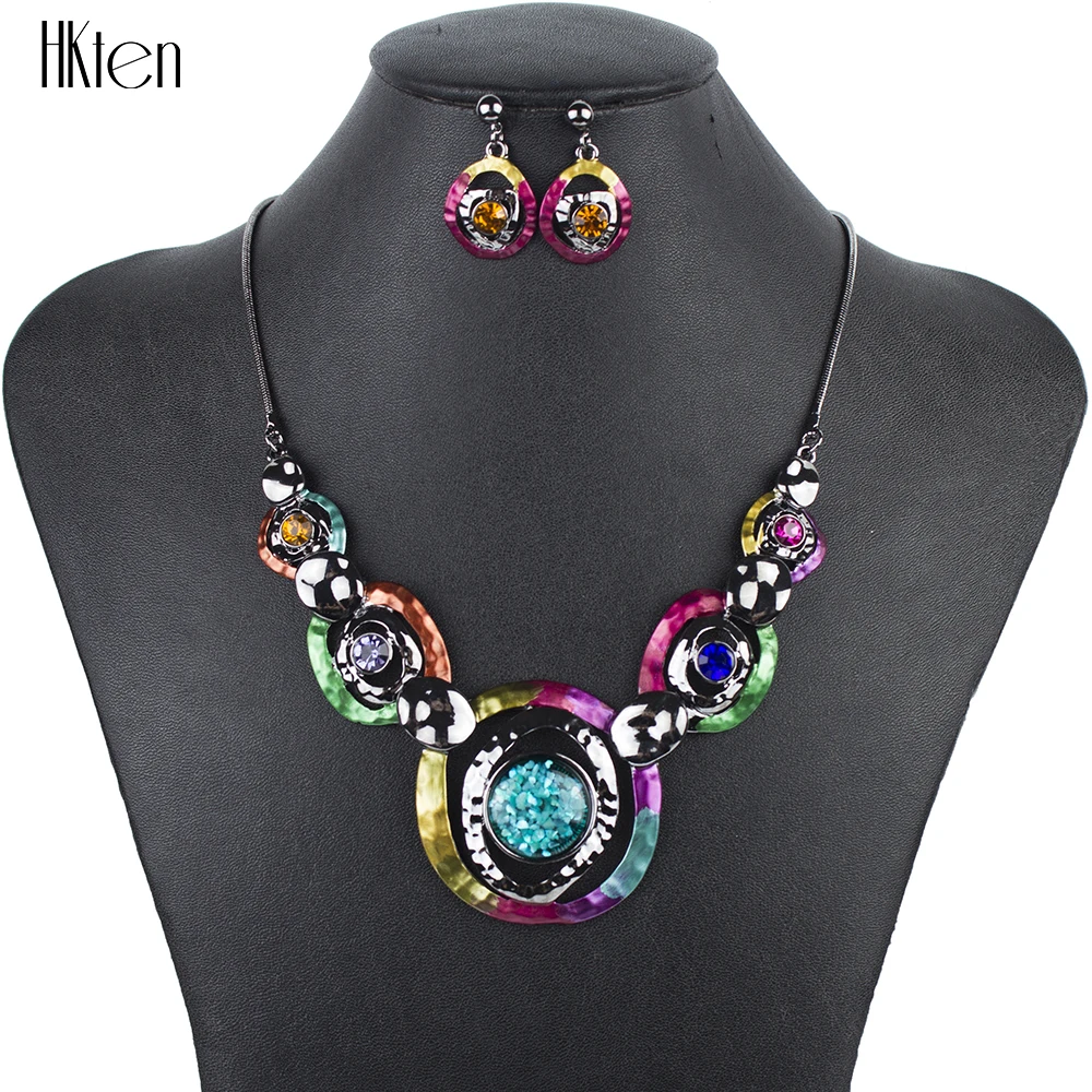 

MS1504195 Fashion Bright Colors Jewelry Sets Woman's Necklace Earring Set Wedding Jewelry Sets New High Quality Party Gifts