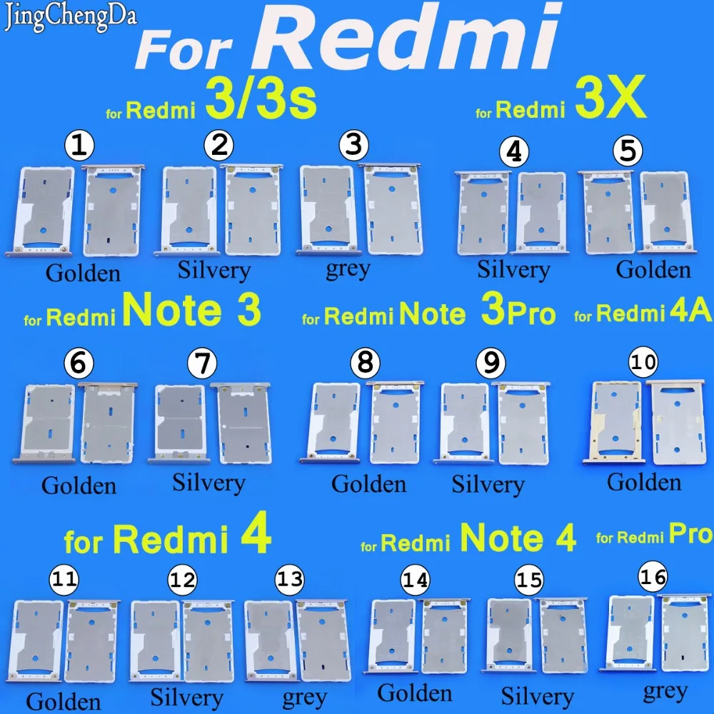 JCD для Xiaomi Red mi 4 Note Новый держатель SIM карты слот лоток контейнер запасные части Redmi
