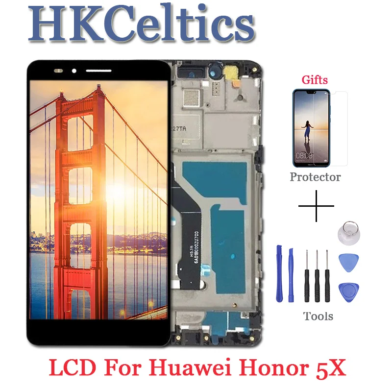 5 дюймов для Huawei Honor 5X ЖК-дисплей дигитайзер сборка сенсорный экран GR5 1920*1080 GR5W с