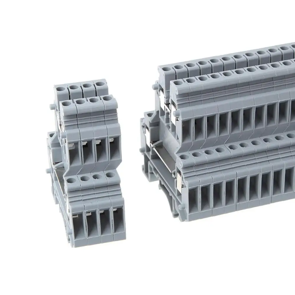 UKK3 din-рейка двухуровневый двухрядный клеммный блок 500V 25A 28-12AWG серый 50 шт