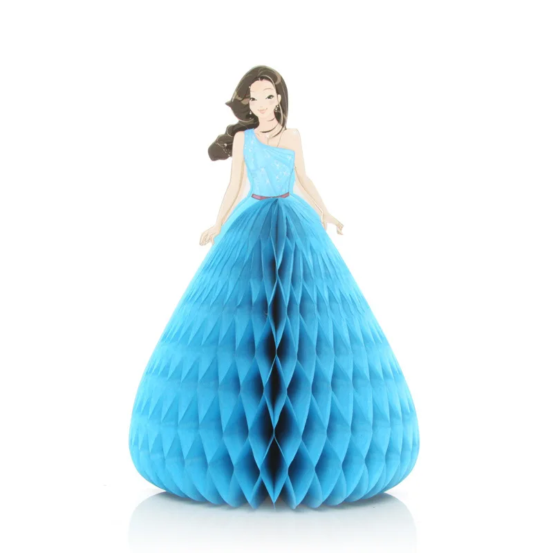 blue 1 шт 3D танец Принцесса День Рождения мультфильм Аниме Малыш поздравительная открытка День Святого Валентина год День благодарения бумажные Пригласительные открытки - Цвет: blue