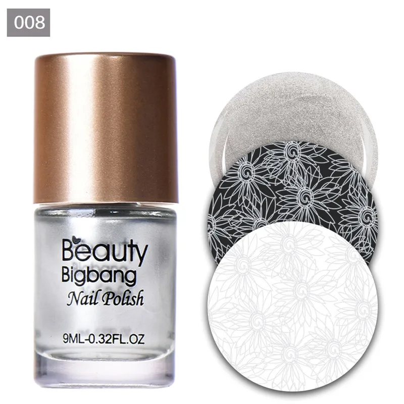 BeautyBigBang 9 мл штамповочный лак для ногтей цветной лак для печати лак es для штамповки ногтей лак для ногтей хамелеон - Цвет: 008