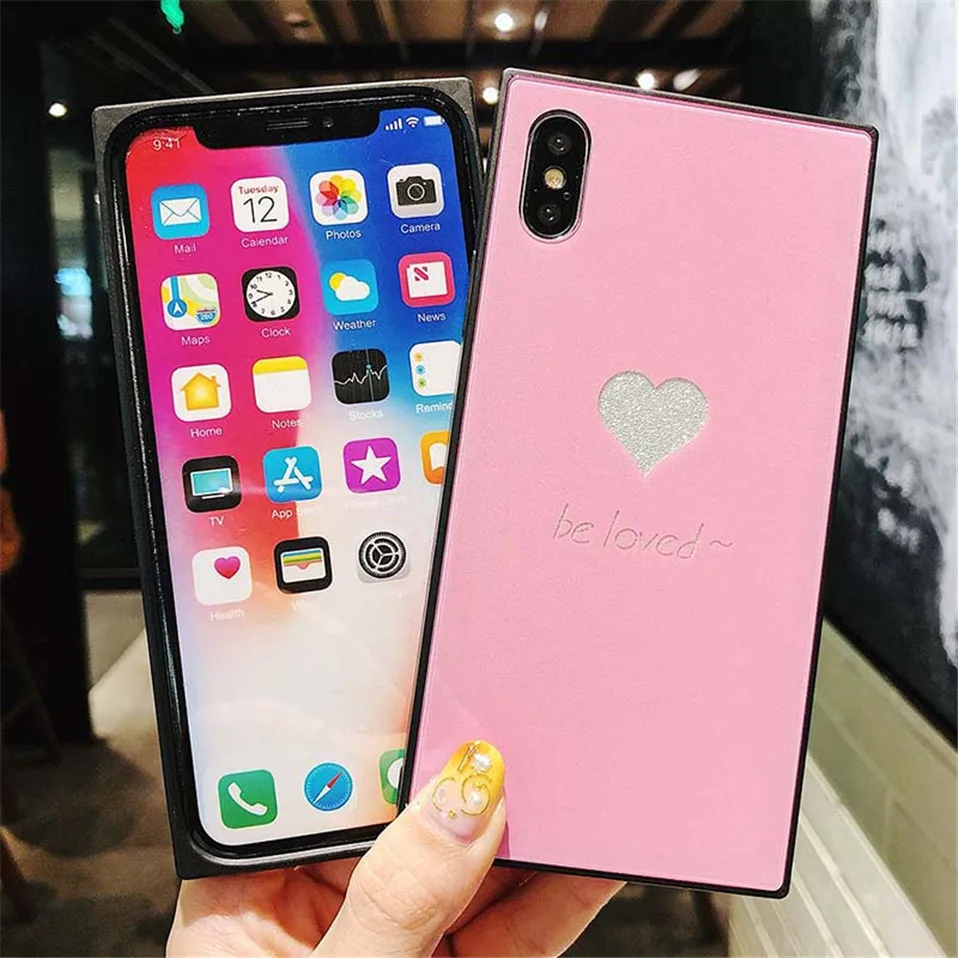 Стекло крышка для iPhone 6 6S 7 8 плюс Чехол X S принципиально закаленное назад случаи |