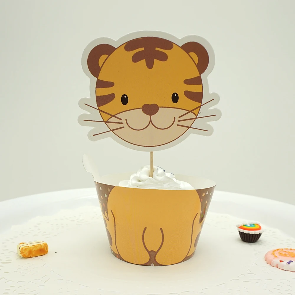 6 шт. Симпатичные животные торт Топпер детская вечеринка обезьяна слон лев тигр