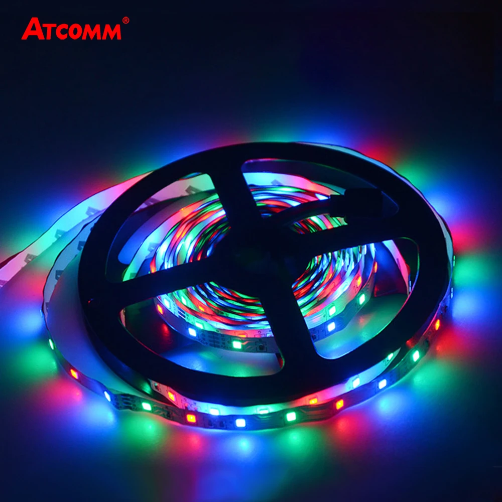 Светодиодная лента 2835 RGB 5 м 12 В постоянного тока 300 светодиодов Диодная освещение