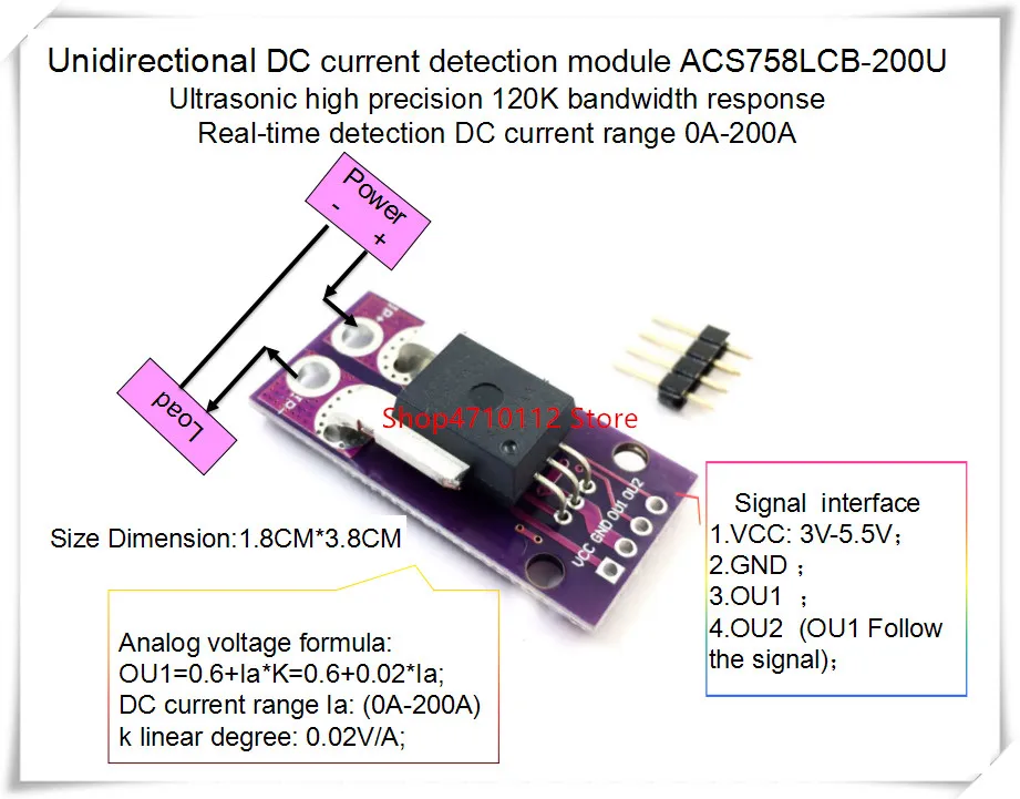 Новинка 1 шт./лот ACS758ECB 200U ACS758 200 120 кГц полоса пропускания постоянного тока: 0 200A 02