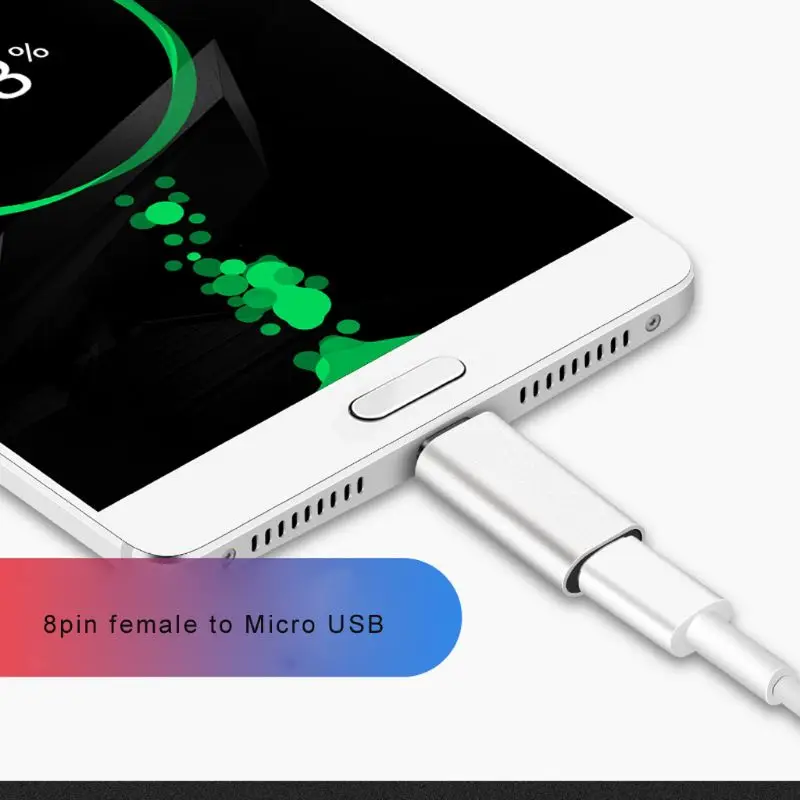 Для samsung huawei Xiaomi Phone Tablet Powerbank 8pin Lightning Female to Micro USB Мужской зарядный адаптер конвертер