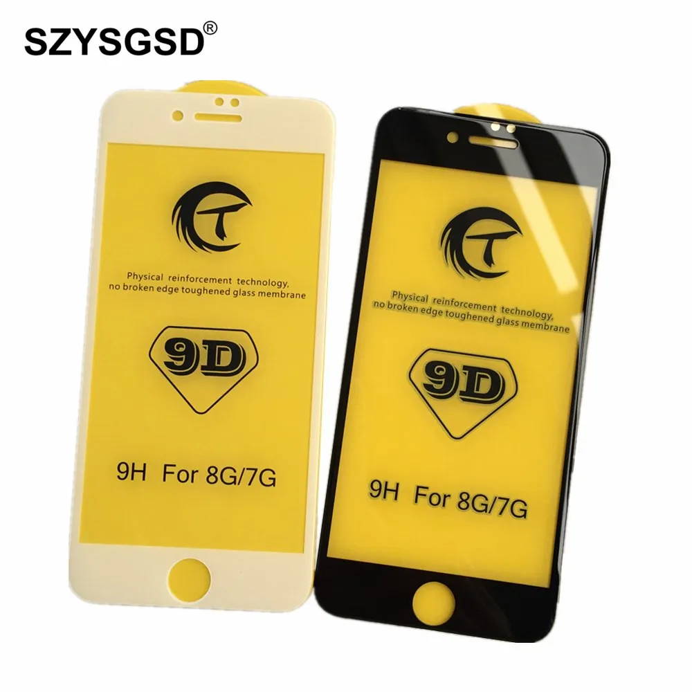 SZYSGD Премиум протектор экрана для iPhone 7 8 X XS5D полное покрытие закаленное стекло XS Max