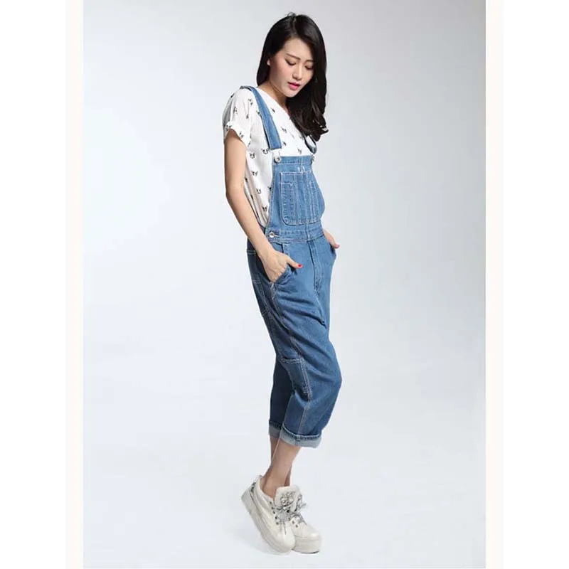 Новинка повседневные мужские и женские джинсовые комбинезоны с ремешком