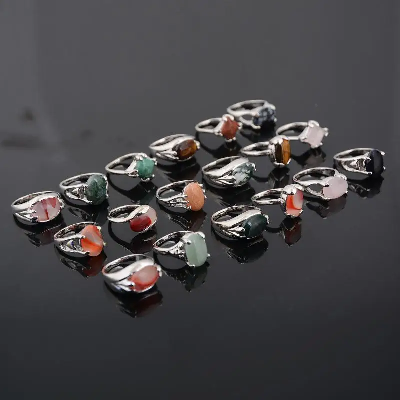 Женское кольцо из натурального камня с цирконием Смешанная форма аксессуары для