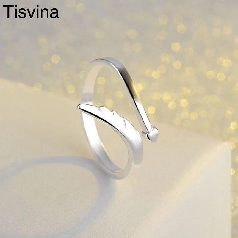 Tisvina хит продаж открытые кольца с крыльями ангела для женщин ювелирные изделия