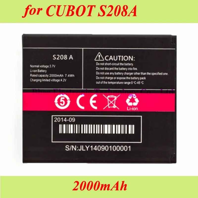 

2000mAh For Cubot S208A Battery Batterie Bateria AKKU Accumulator PIL Cell Phone