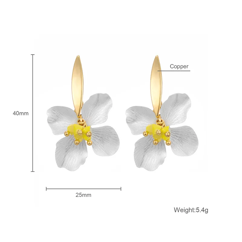 Женские серьги-подвески в богемном стиле с большим цветком медные ретро модные