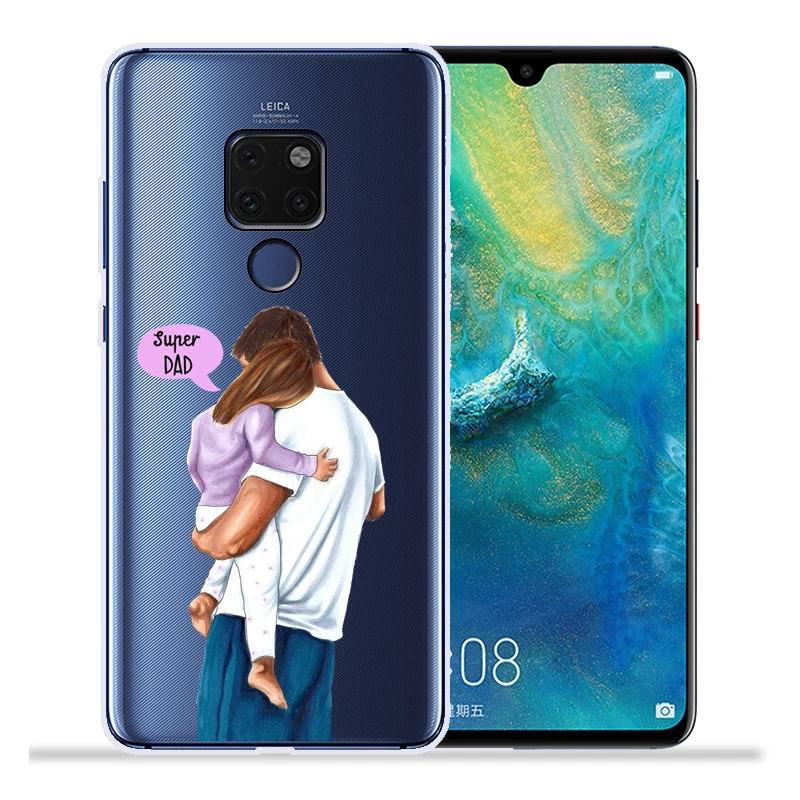 Модный чехол для телефона с изображением суперпапы мамы и дочки для huawei mate 20 Lite Pro mate 9 10 Lite Pro Nova 2 Plus Nova3 Nova3i Etui
