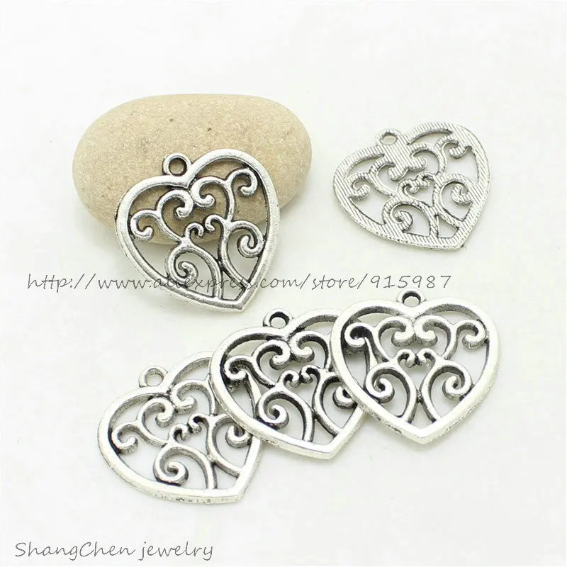 

Sweet Bell 40pcs 21*22mm Hollow Hearts Charm Pendant Antique Copper Metal Zinc Alloy Trendy Jewelry Fit DIY Jewelry Making 2C196