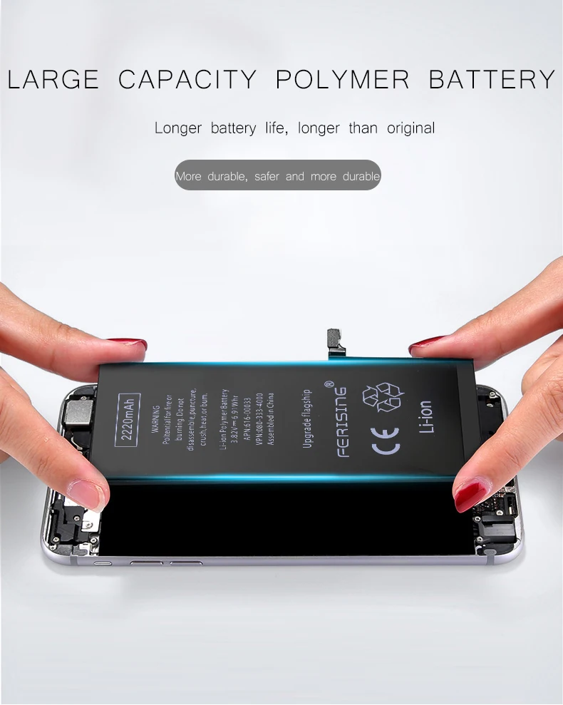 2200 мАч/3500 мАч батарея для iPhone 6 6plus 4S FERISING Высокая емкость Телефона полимерная внутренняя сменная батарея батареи 6plus