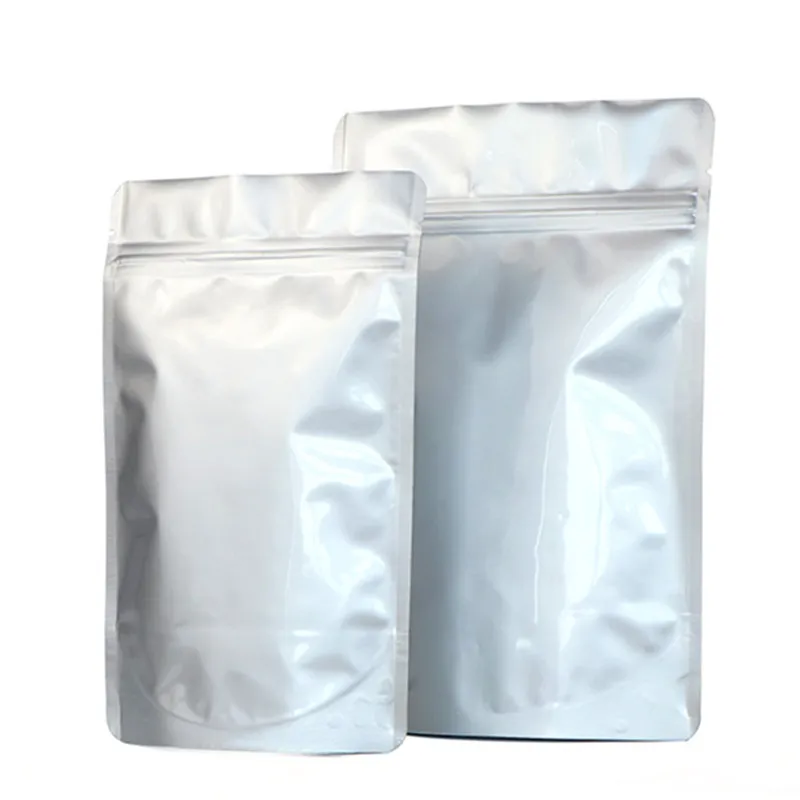 Оптовая продажа Глянцевая серебряная алюминиевая фольга Ziplock сумка закуска