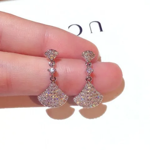 

FLash Brilliant Exquisite Super Earrings Cute Romantic Gold Filled Dress with Full Crystal Earrings for Women Wedding Jewelry