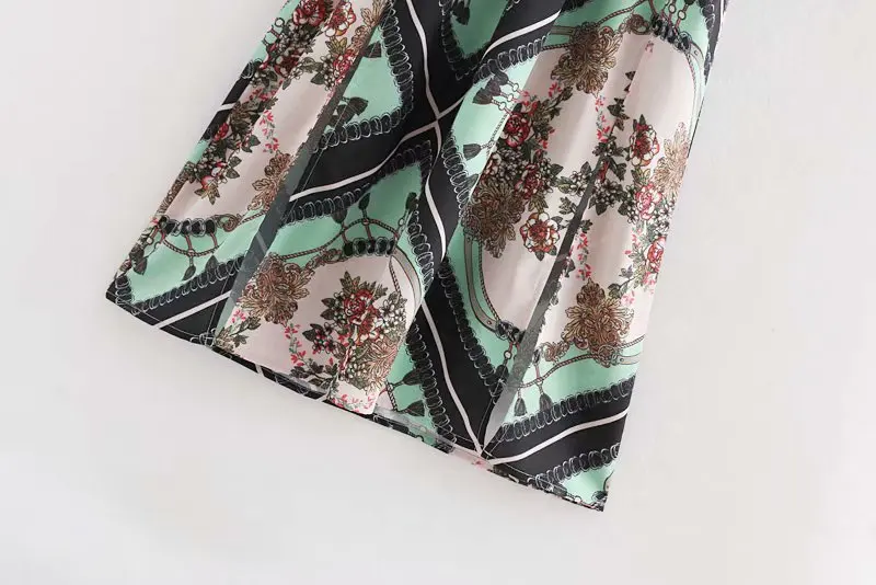 Новинка 2019 женское модное платье рубашка с цветочным принтом и цепочкой длинное