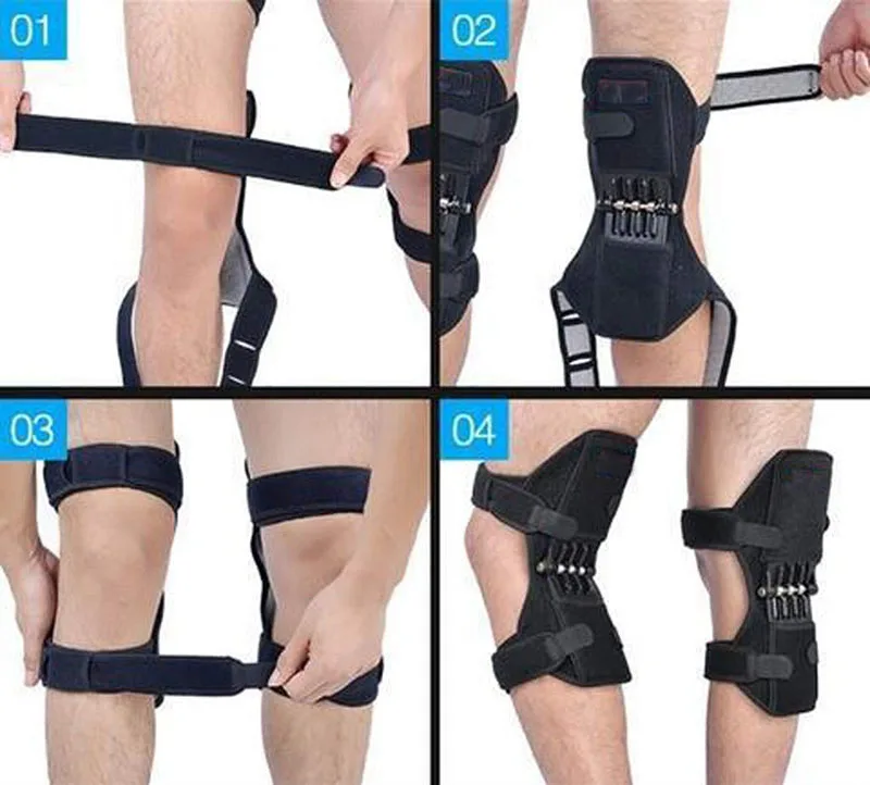 1PC Breathable Non-slip Lift Joint Support Knee Pads Powerful Rebound Spring Force Knee Booster