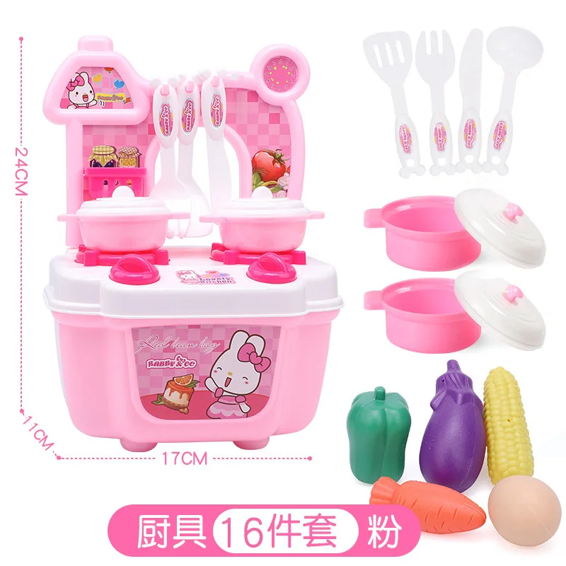 872-Pink DIY ролевые игры розовый синий обеденный стол кухня еда игрушки Cocina De Juguete игрушка детская кухня - Цвет: 872-Pink