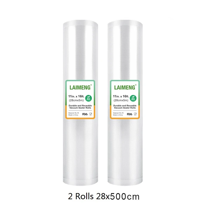 2R 28-500cm LAIMENG вакуумные упаковочные пакеты для вакуумного упаковщика Sous Vide, 2 рулона, вакуумные упаковочные пакеты, пищевая сумка для хранения продуктов R131 - Цвет: 2R 28-500cm
