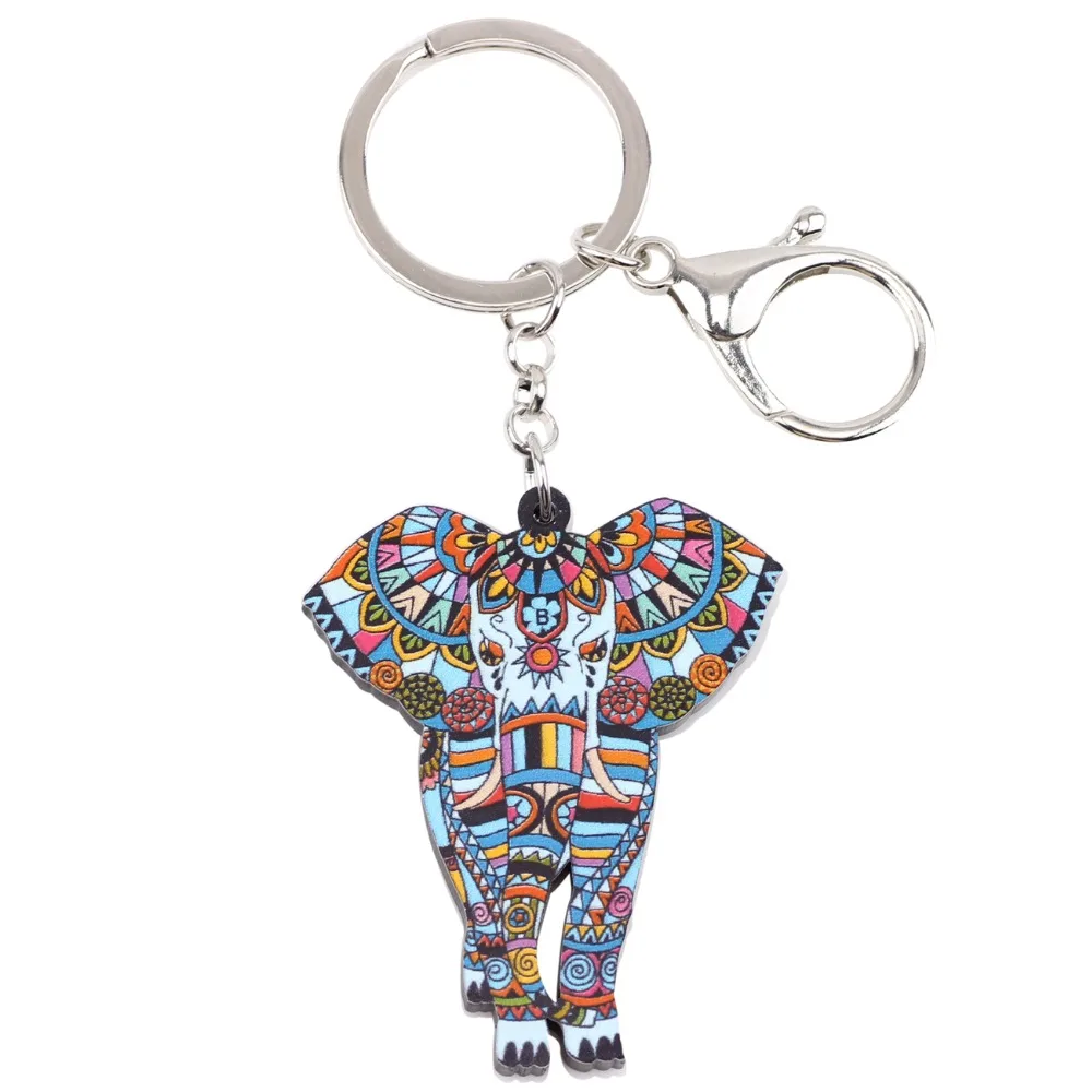 Bonsny акриловое ювелирное изделие для собаки джунгли слон животное брелок ключей