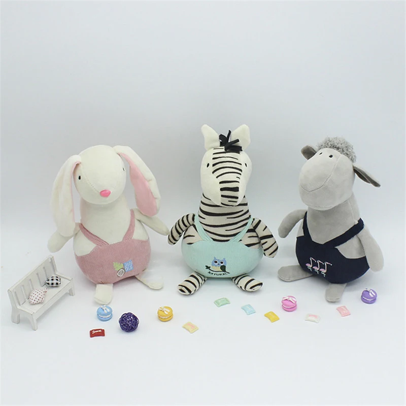 29 см милые животные Панда Кролик овец осел Зебра плюшевые куклы мягкие собаки