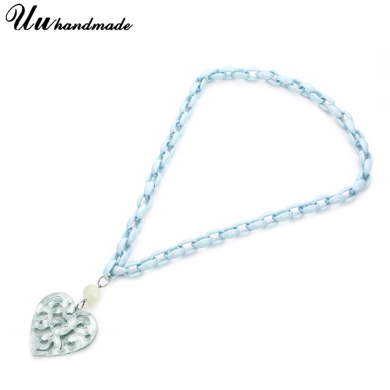 blue Колье сотуар, длинное ожерелье, подвеска в виде сердца, модное ювелирное изделие, массивное ожерелье s& Кулоны для женщин, колье, ожерелье для женщин - Окраска металла: blue